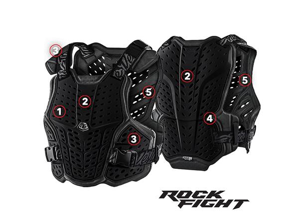 Troy Lee Designs YOUTH Rockfight, Black Chest Protector, One Size