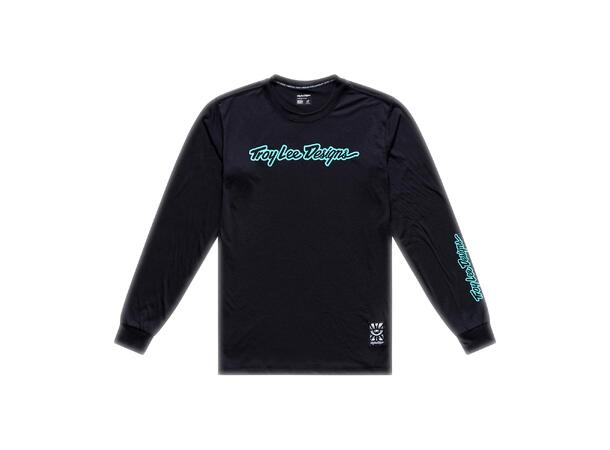 Troy Lee Designs Skyline LS Ride Tee Signature Black/Real Teal