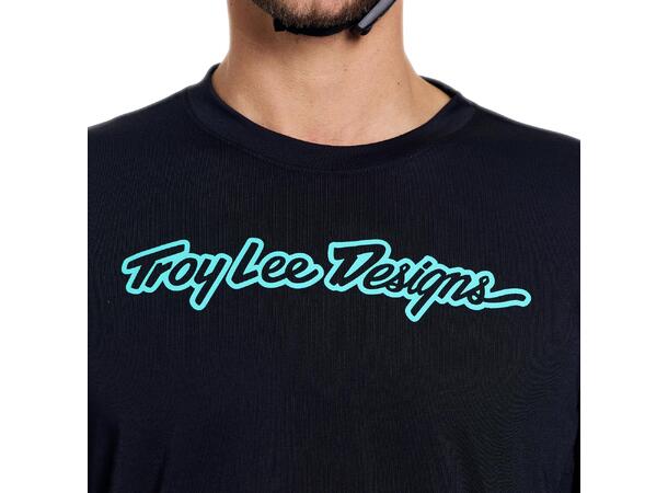 Troy Lee Designs Skyline LS Ride Tee Signature Black/Real Teal