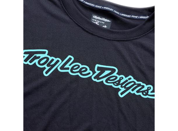 Troy Lee Designs Skyline LS Ride Tee Signature Black/Real Teal