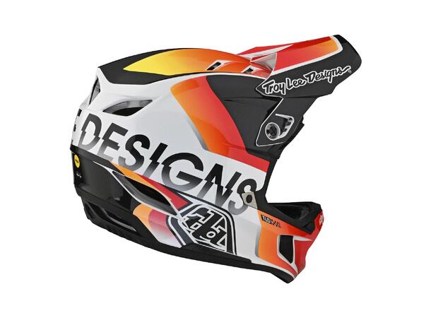 Troy Lee Designs D4 Composite Helmet Qualifier White/Orange