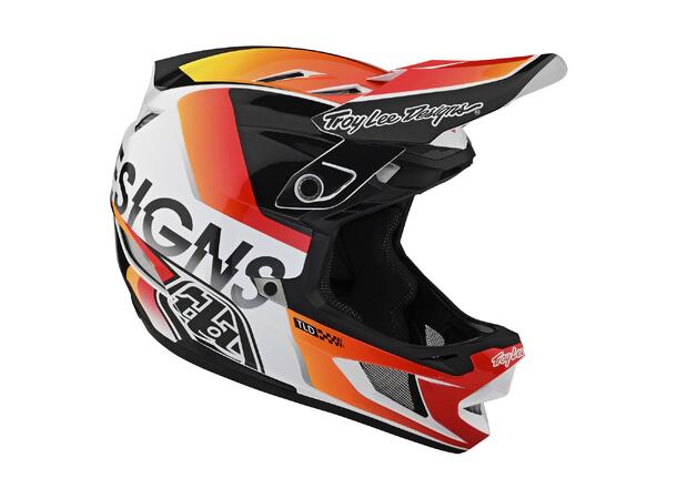 Troy Lee Designs D4 Composite Helmet Qualifier White/Orange