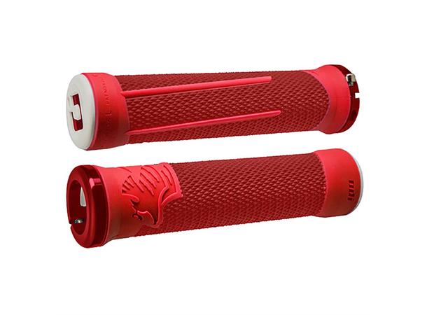 Odi AG2  V2.1 Lock-On Grips Red/Fire Red, w/Red Clamps