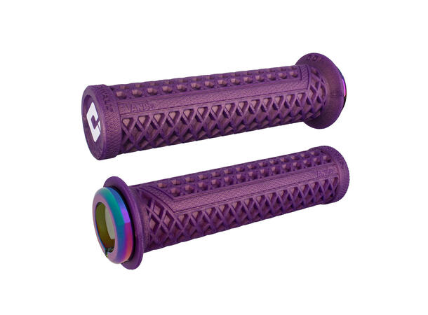 Odi Vans® Lock-On Grips, Iris. Purple w/Oil Slick Clamps