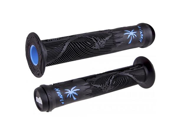 Odi Hucker Grips w/Flange, Black/Blue 160mm